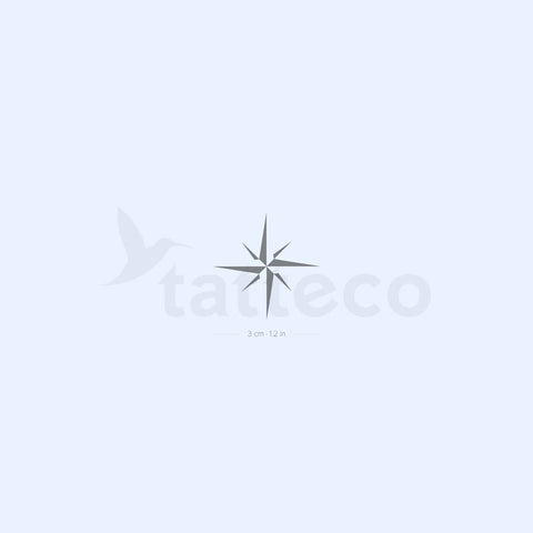 Minimalist Compass Rose 2-Week Temporary Tattoo - Set of 2