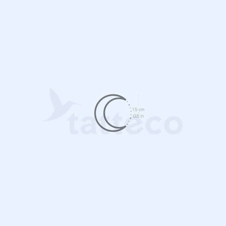 Tatuaje semipermanente de luna y puntos - Juego de 2