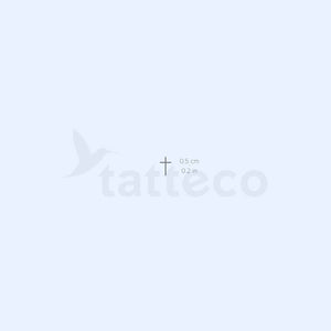 Tiny Minimalist Cross 2-Week Temporary Tattoo - Set of 2