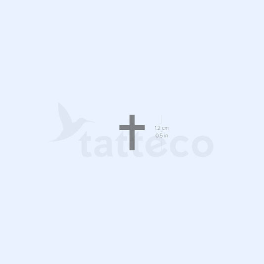 Tatuaje semipermanente de cruz pequeña y llamativa (juego de 2)