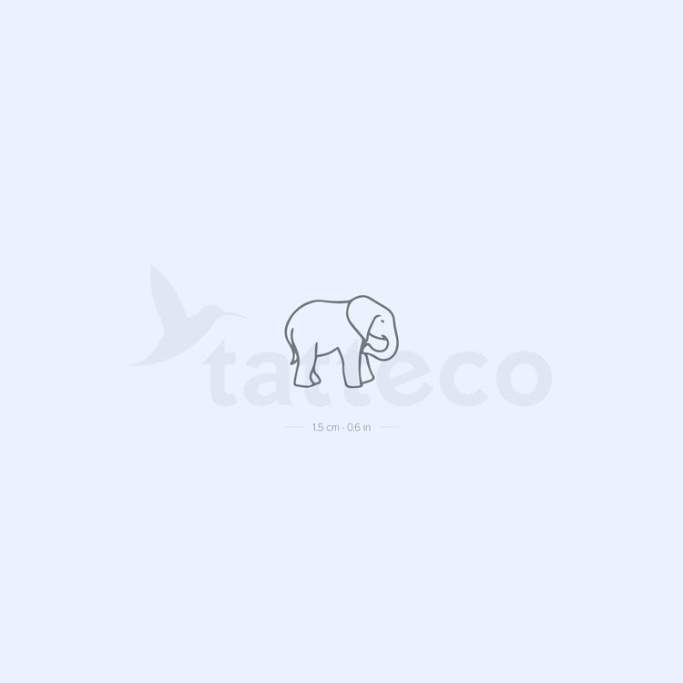 Tatuaje semipermanente de elefante bebé - Juego de 2