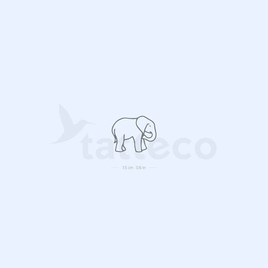 Tatuaje semipermanente de elefante bebé - Juego de 2