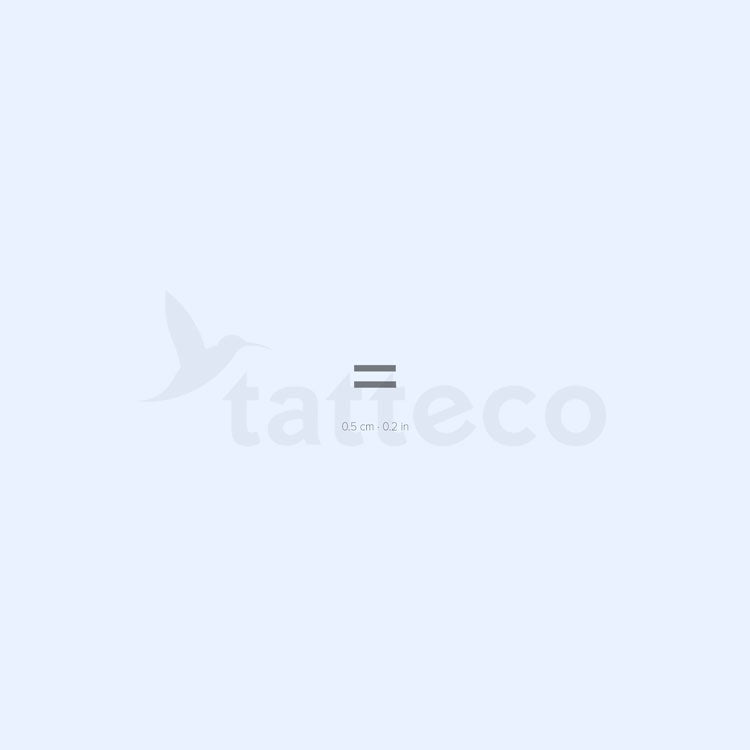 Tatuaje semipermanente pequeño de signo igual (juego de 2)