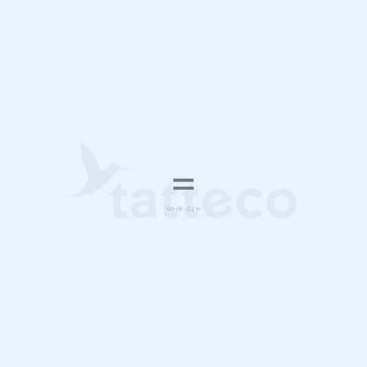 Tatuaje semipermanente pequeño de signo igual (juego de 2)