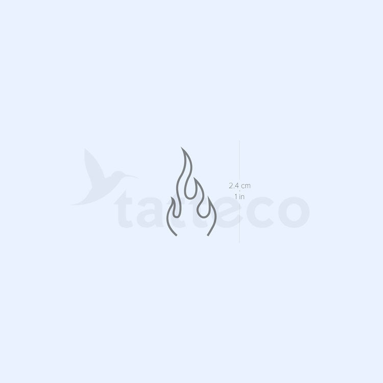 Tatuaje semipermanente de llama de fuego - Juego de 2