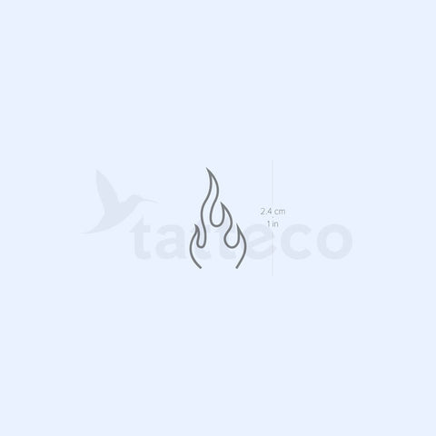 Fire Flame Semi-Permanent Tattoo - Set of 2