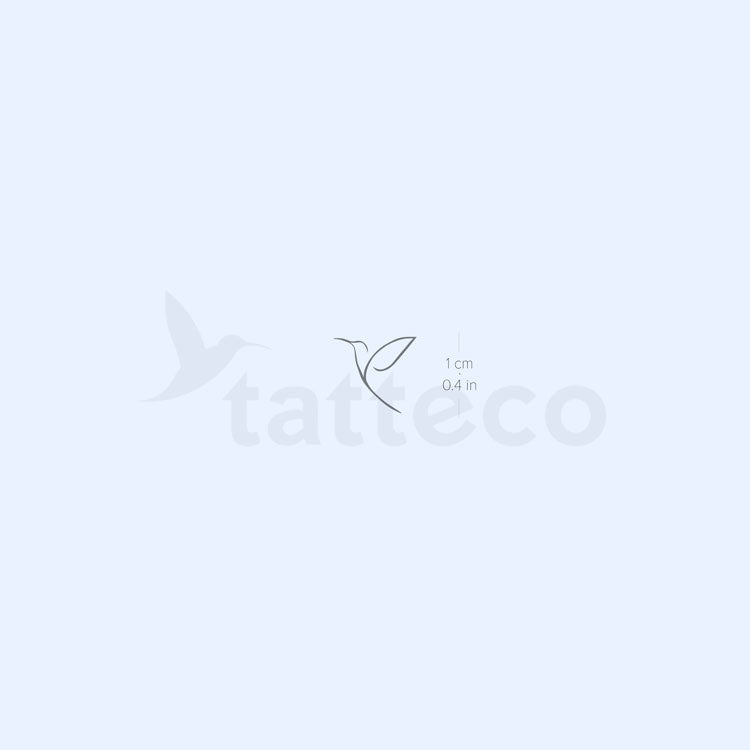 Small Minimalist Tatteco Hummingbird Semi-Permanent Tattoo - Set of 2