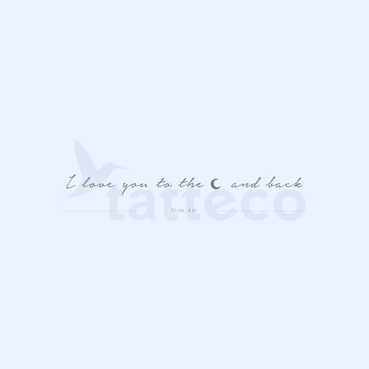 Tatuaje semipermanente "Te amo hasta la luna y más allá" - Juego de 2