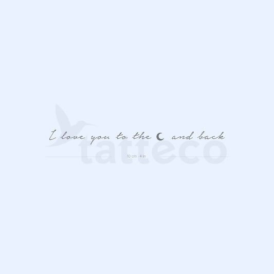 Tatuaje semipermanente "Te amo hasta la luna y más allá" - Juego de 2