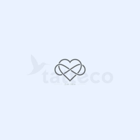 Intertwined Heart And Infinity Symbol Semi-Permanent Tattoo - Set of 2
