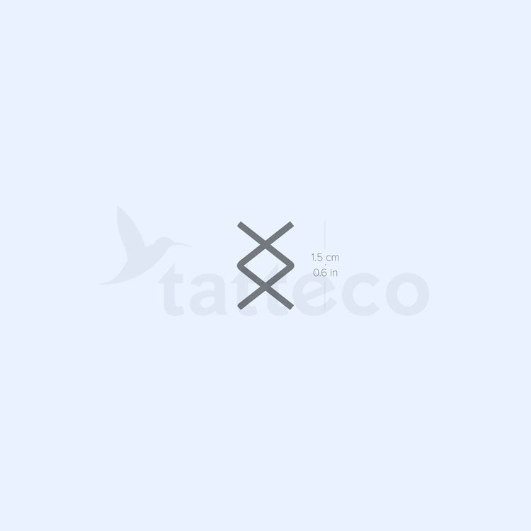 Minimalist Ingwaz Semi-Permanent Tattoo - Set of 2