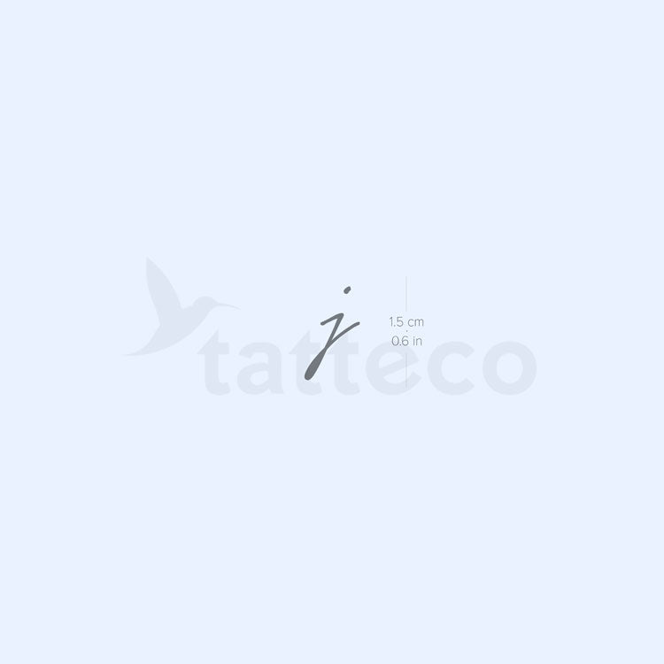 J Handwritten Letter Semi-Permanent Tattoo - Set of 2