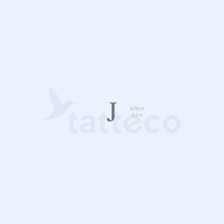 Tatuaje semipermanente de letra J mayúscula (juego de 2)