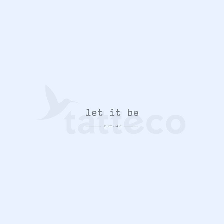 Typewriter Let It Be Semi-Permanent Tattoo - Set of 2