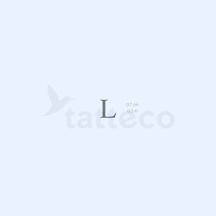 L Serif Capital Letter Semi-Permanent Tattoo - Set of 2