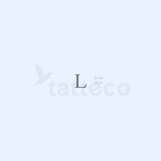 Tatuaje semipermanente de letra mayúscula L Serif (juego de 2)
