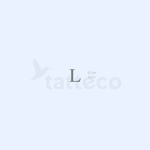 L Serif Capital Letter Semi-Permanent Tattoo - Set of 2