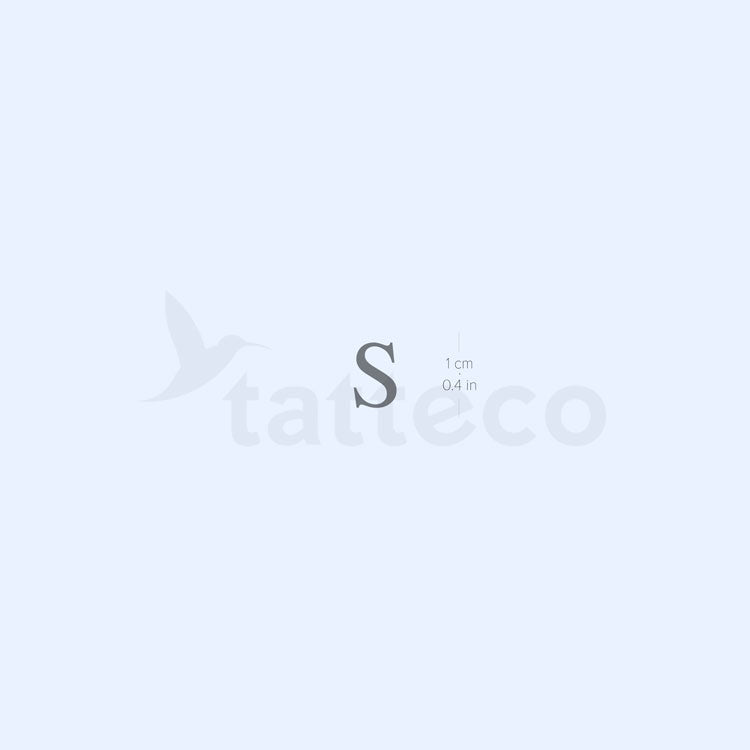 Tatuaje semipermanente con letra mayúscula S Serif (juego de 2)