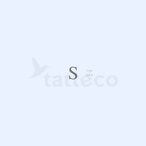 S Serif Capital Letter Semi-Permanent Tattoo - Set of 2