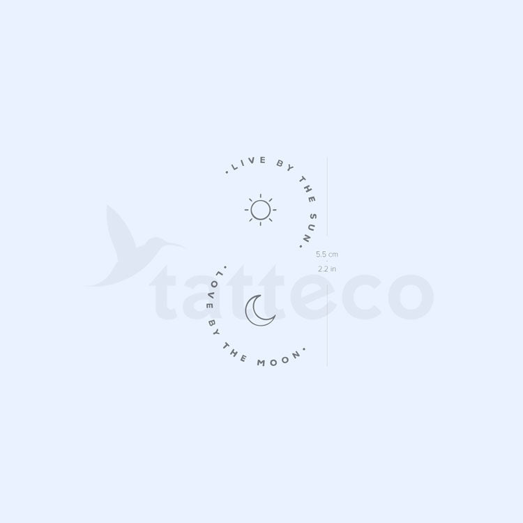 Live By The Sun Love By The Moon Semi-Permanent Tattoo - Set of 2