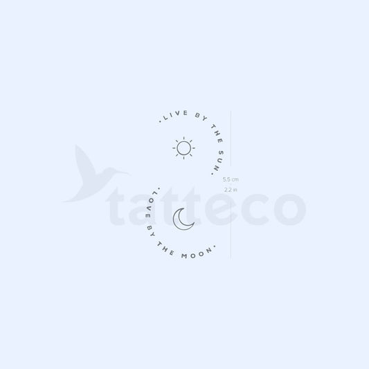 Tatuaje semipermanente "Vive al sol, ama a la luna" (juego de 2)