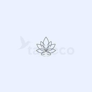 Line Lotus Flower Semi-Permanent Tattoo - Set of 2