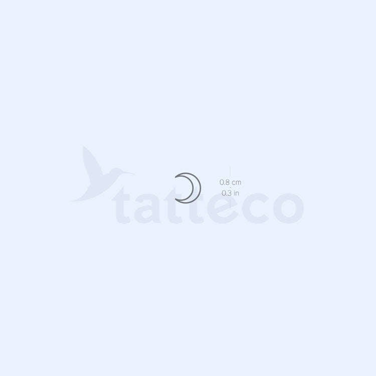 Small Crescent Moon Outline Semi-Permanent Tattoo - Set of 2