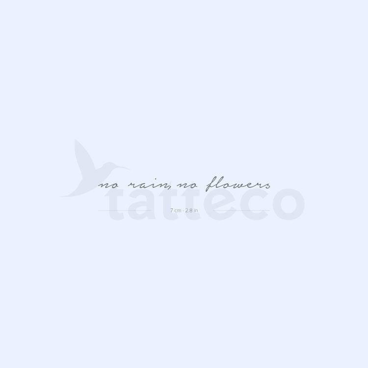 Tatuaje semipermanente "Sin lluvia, sin flores" - Juego de 2