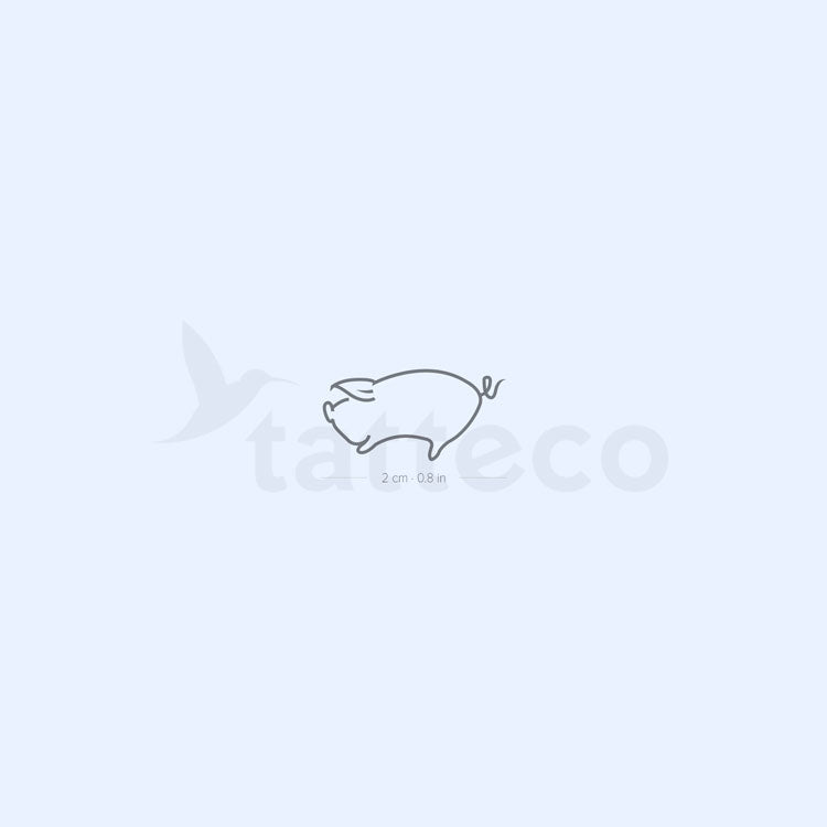 Minimalist Pig Semi-Permanent Tattoo - Set of 2