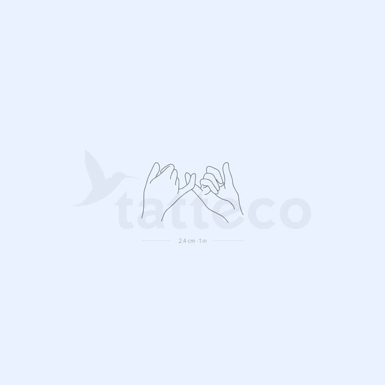 Small Pinky Promise Semi-Permanent Tattoo - Set of 2