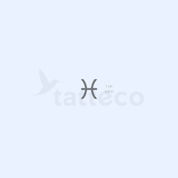 Pisces Zodiac Symbol Semi-Permanent Tattoo - Set of 2