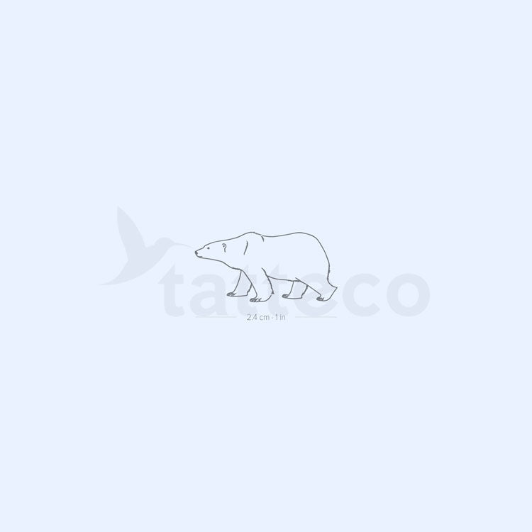 Tatuaje semipermanente de oso polar (juego de 2)