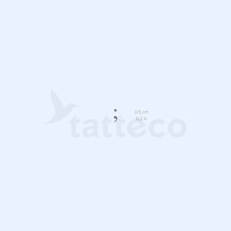 Tiny Semicolon Semi-Permanent Tattoo - Set of 2