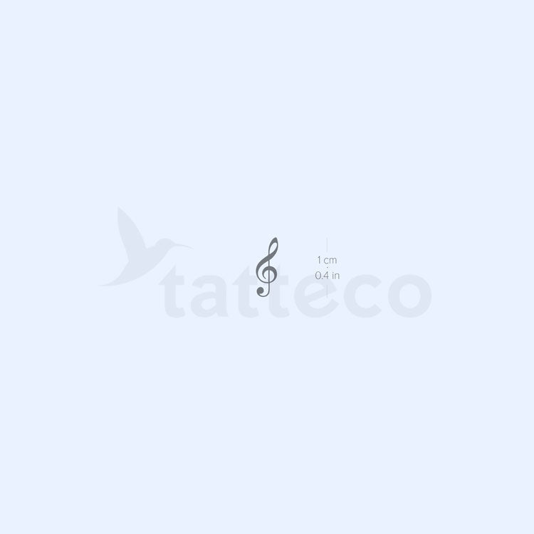 Tatuaje semipermanente de clave de sol pequeña (juego de 2)