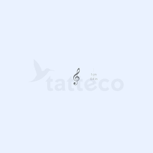 Tatuaje semipermanente de clave de sol pequeña (juego de 2)