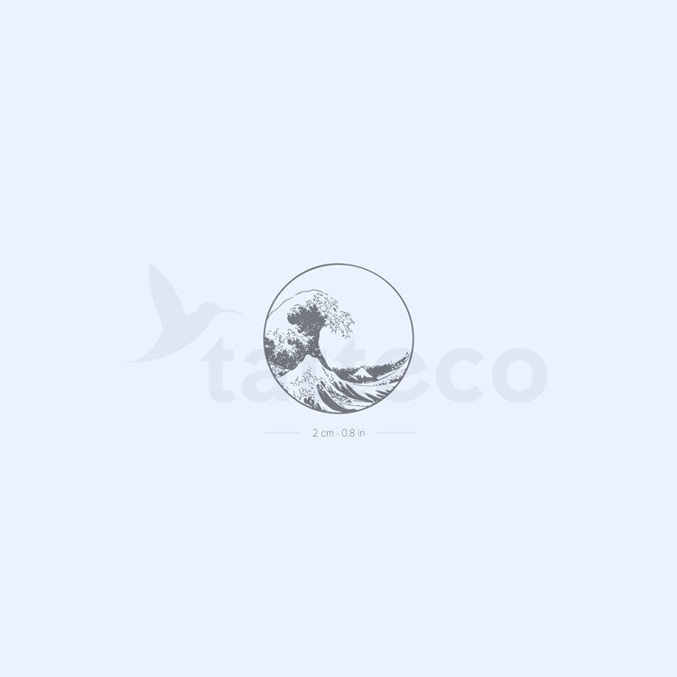 'The Great Wave off Kanagawa' Circle Semi-Permanent Tattoo - Set of 2