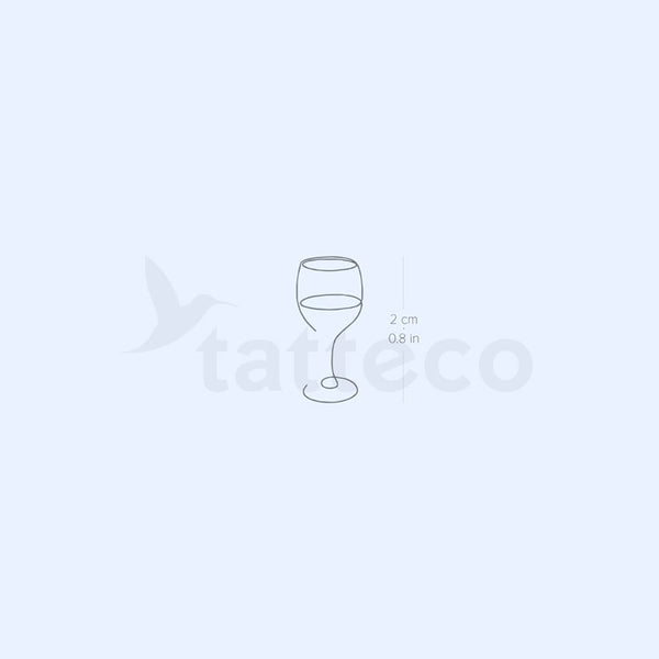 Fine Line Wine Glass Semi-Permanent Tattoo - Set of 2