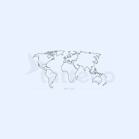 World Map Semi-Permanent Tattoo - Set of 2