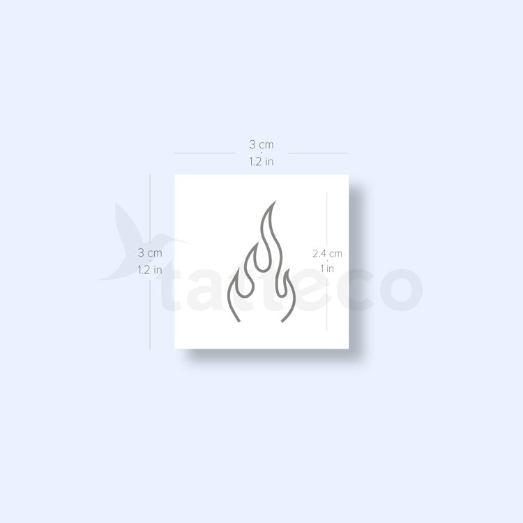 Tatuaje semipermanente de llama de fuego - Juego de 2