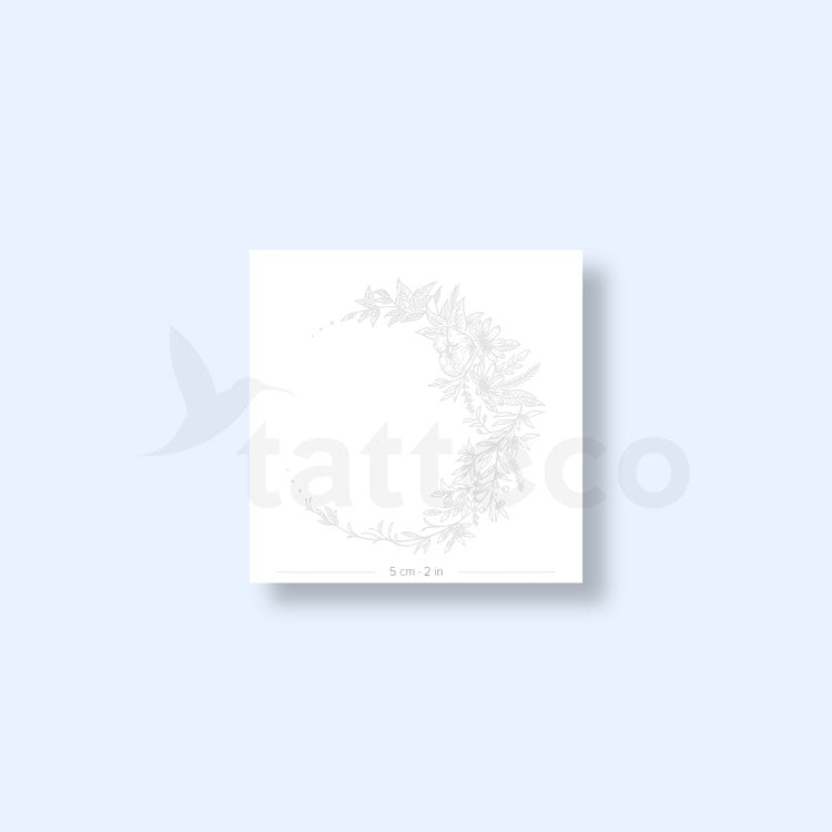 Flower Crescent Semi-Permanent Tattoo - Set of 2
