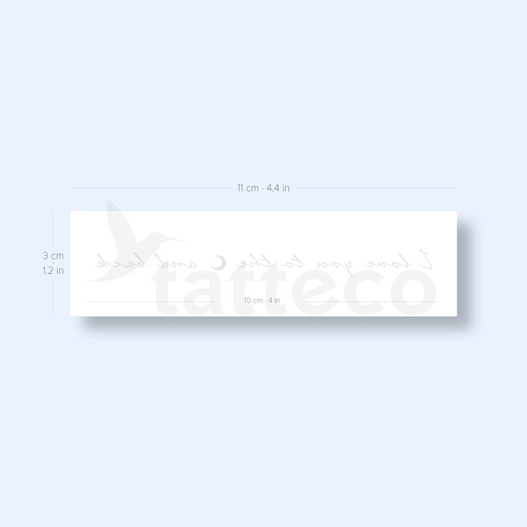 Tatuaje semipermanente "Te amo hasta la luna y más allá" - Juego de 2