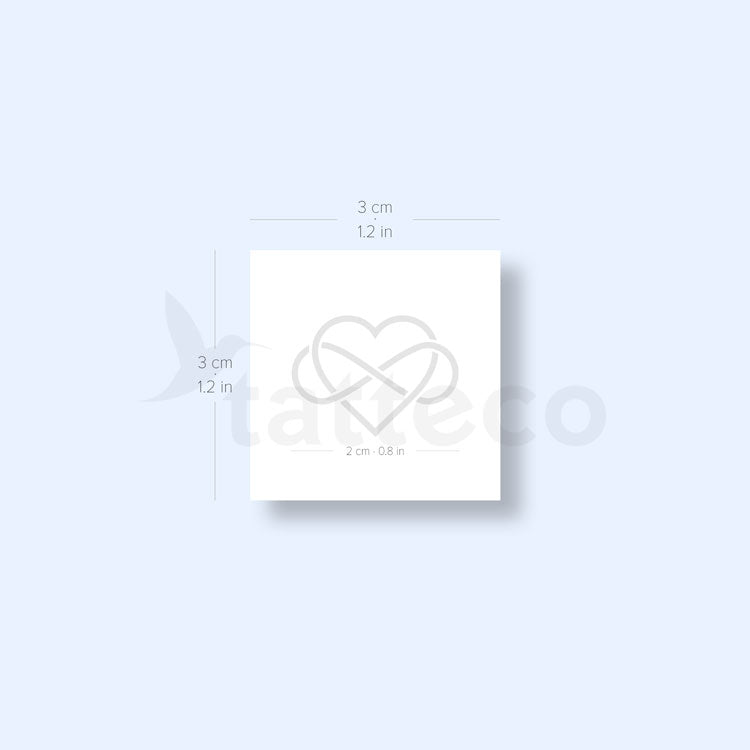 Intertwined Heart And Infinity Symbol Semi-Permanent Tattoo - Set of 2