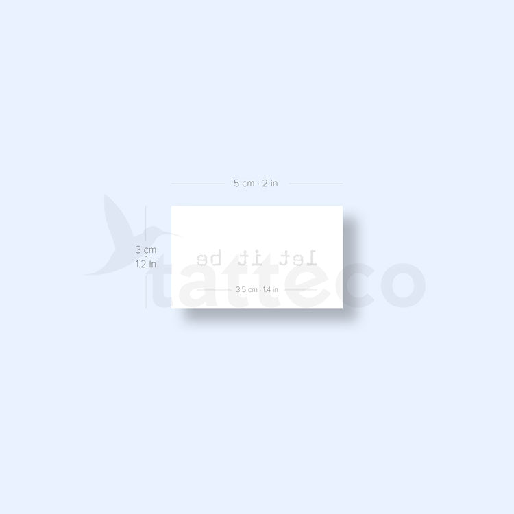 Typewriter Let It Be Semi-Permanent Tattoo - Set of 2