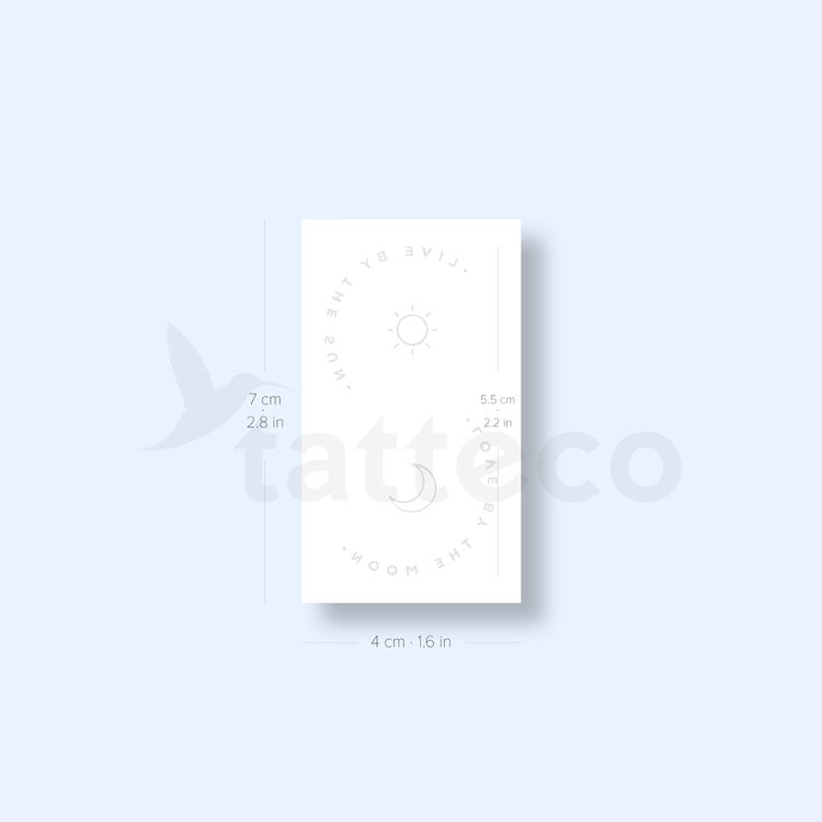 Live By The Sun Love By The Moon Semi-Permanent Tattoo - Set of 2