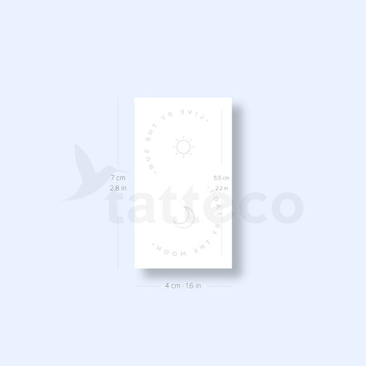 Tatuaje semipermanente "Vive al sol, ama a la luna" (juego de 2)