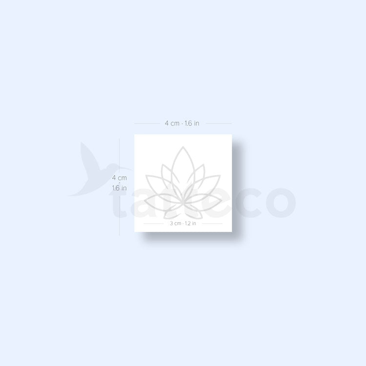 Line Lotus Flower Semi-Permanent Tattoo - Set of 2