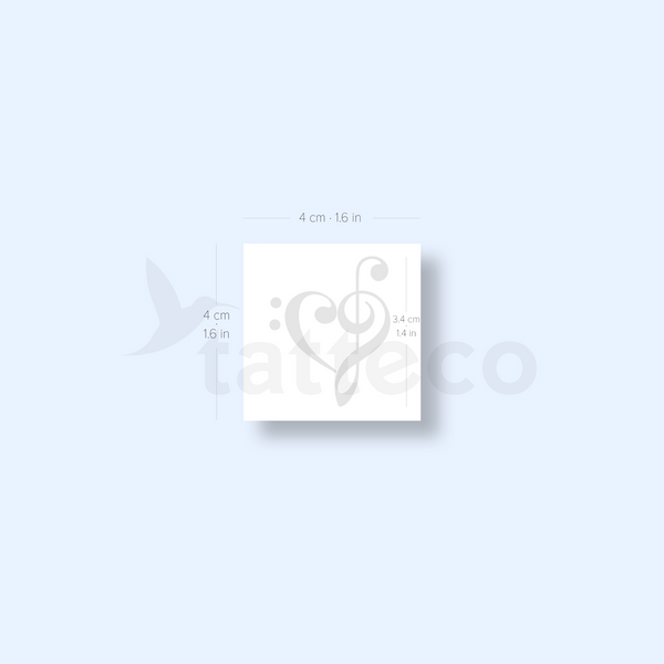 Music Heart Semi-Permanent Tattoo - Set of 2