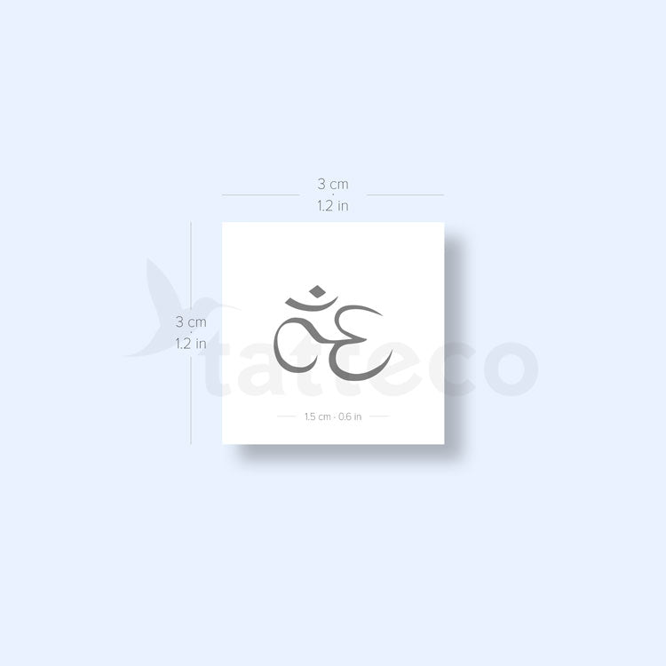 Fine Line Om Semi-Permanent Tattoo - Set of 2