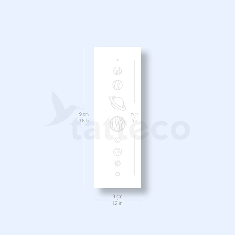 Solar System Semi-Permanent Tattoo - Set of 2