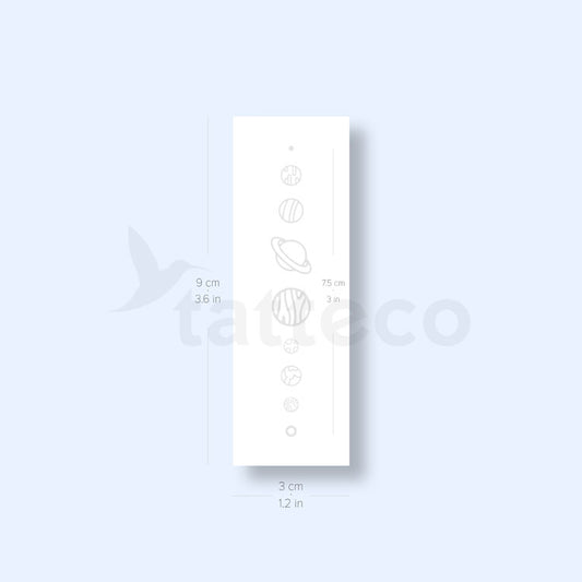 Tatuaje semipermanente del sistema solar (juego de 2)